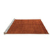 Sideview of Machine Washable Abstract Orange Modern Area Rugs, wshabs4694org