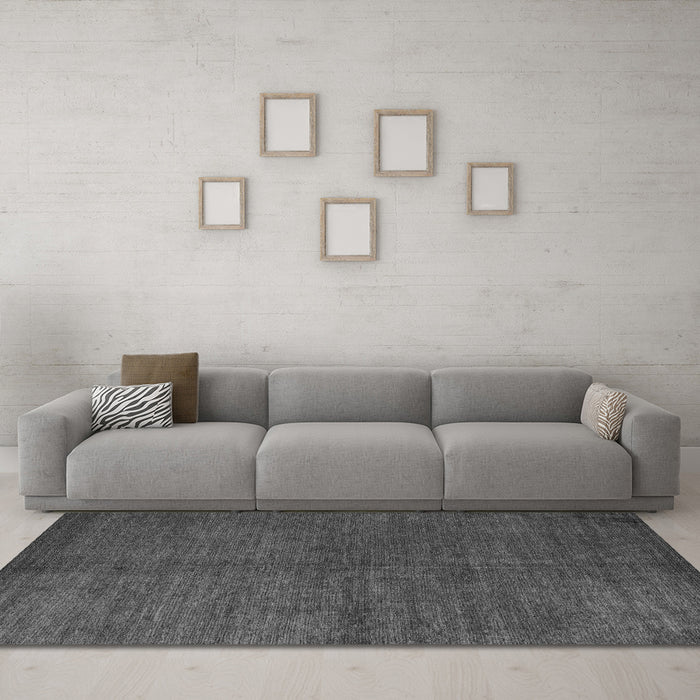 Machine Washable Abstract Gray Modern Rug in a Living Room,, wshabs4694gry