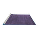 Sideview of Machine Washable Abstract Blue Modern Rug, wshabs4694blu