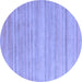 Round Solid Blue Modern Rug, abs4695blu