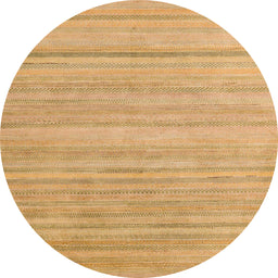 Round Abstract Orange Solid Rug, abs4695
