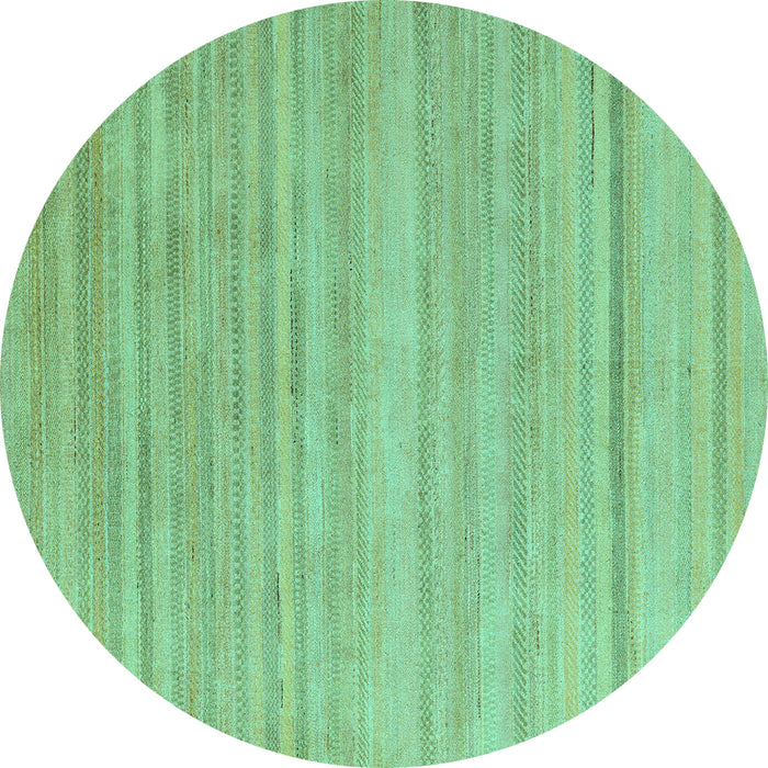 Round Solid Turquoise Modern Rug, abs4695turq