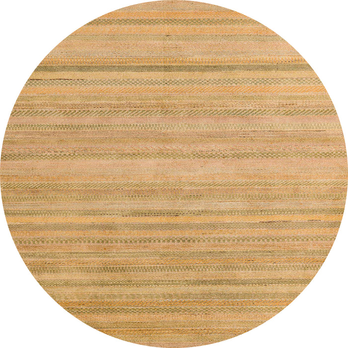 Round Machine Washable Abstract Orange Rug, wshabs4695