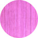 Round Machine Washable Solid Purple Modern Area Rugs, wshabs4695pur