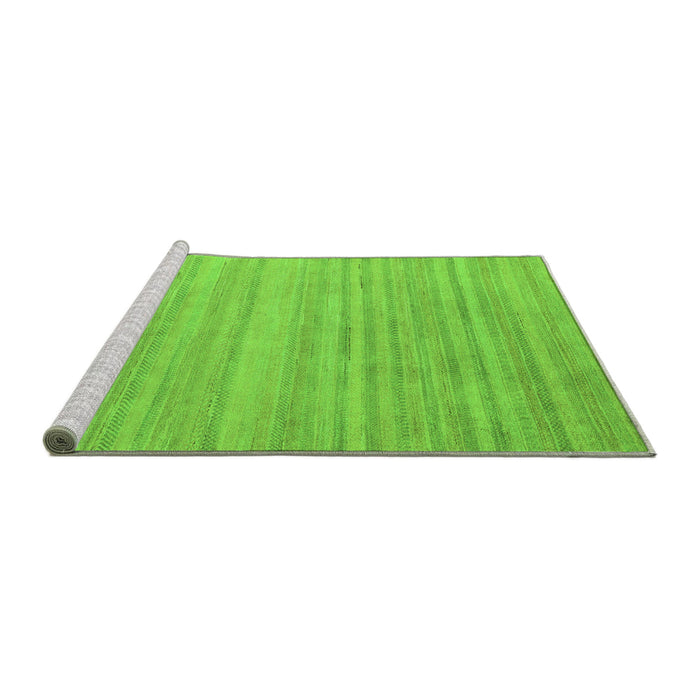 Sideview of Machine Washable Solid Green Modern Area Rugs, wshabs4695grn