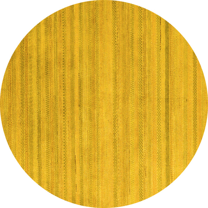 Round Solid Yellow Modern Rug, abs4695yw