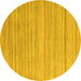 Round Solid Yellow Modern Rug, abs4695yw