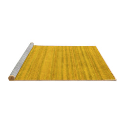 Sideview of Machine Washable Solid Yellow Modern Rug, wshabs4695yw
