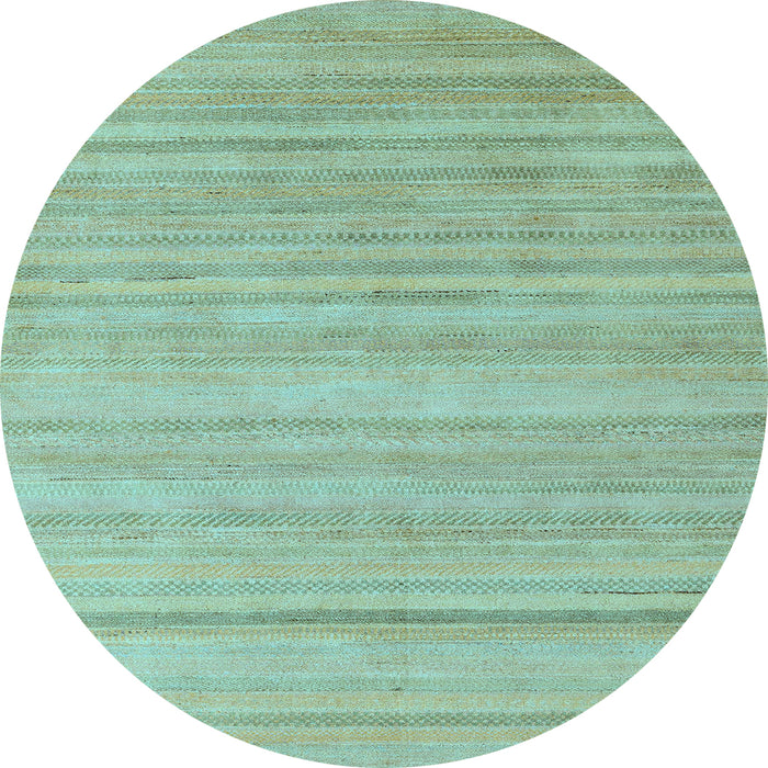 Round Solid Light Blue Modern Rug, abs4695lblu