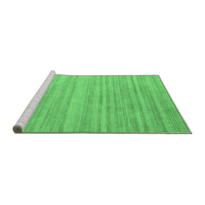 Sideview of Machine Washable Solid Emerald Green Modern Area Rugs, wshabs4695emgrn