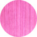 Round Solid Pink Modern Rug, abs4695pnk