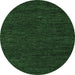 Round Machine Washable Abstract Emerald Green Modern Area Rugs, wshabs4696emgrn