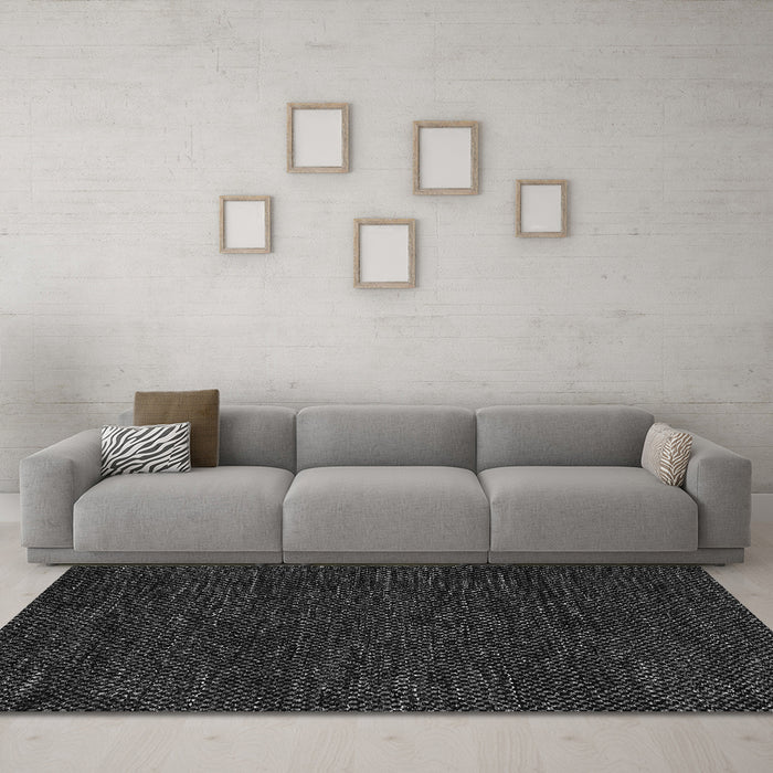 Machine Washable Abstract Gray Modern Rug in a Living Room,, wshabs4696gry