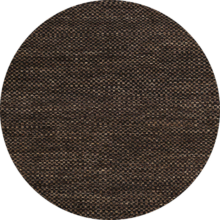 Round Machine Washable Abstract Sepia Brown Rug, wshabs4696