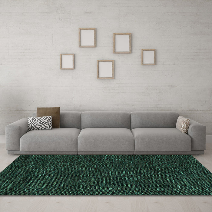 Machine Washable Abstract Turquoise Modern Area Rugs in a Living Room,, wshabs4696turq