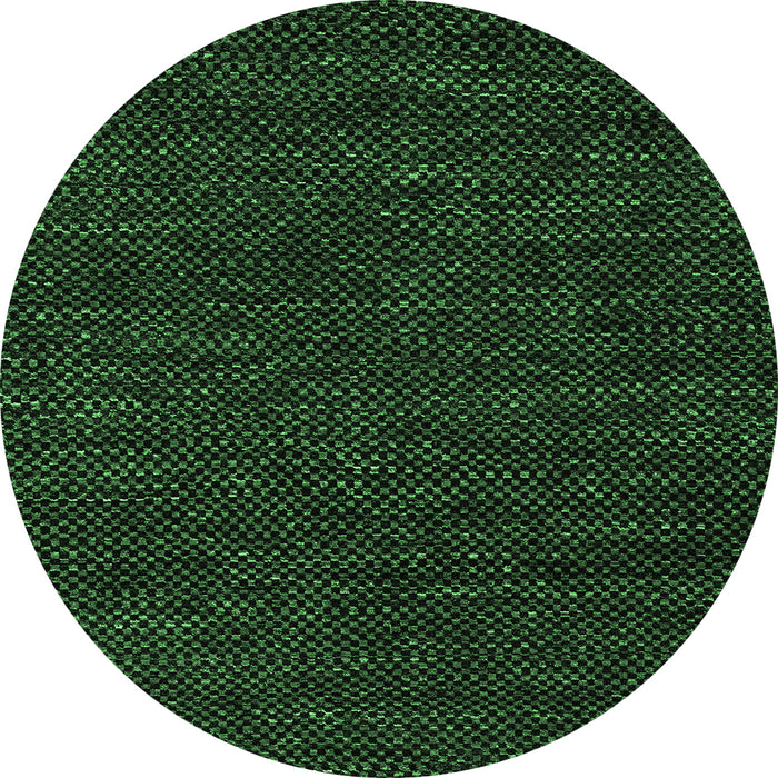 Round Abstract Emerald Green Modern Rug, abs4696emgrn