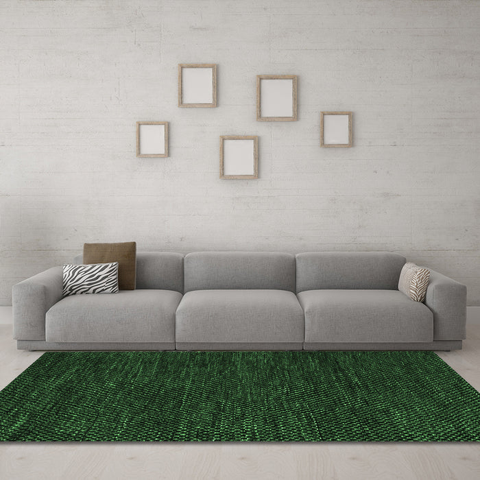 Machine Washable Abstract Emerald Green Modern Area Rugs in a Living Room,, wshabs4696emgrn