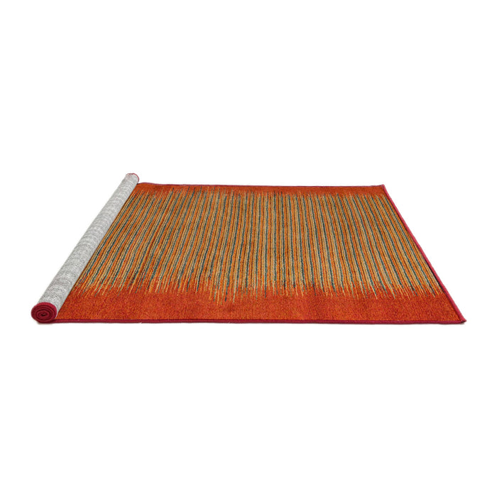 Sideview of Machine Washable Abstract Red Rug, wshabs4697