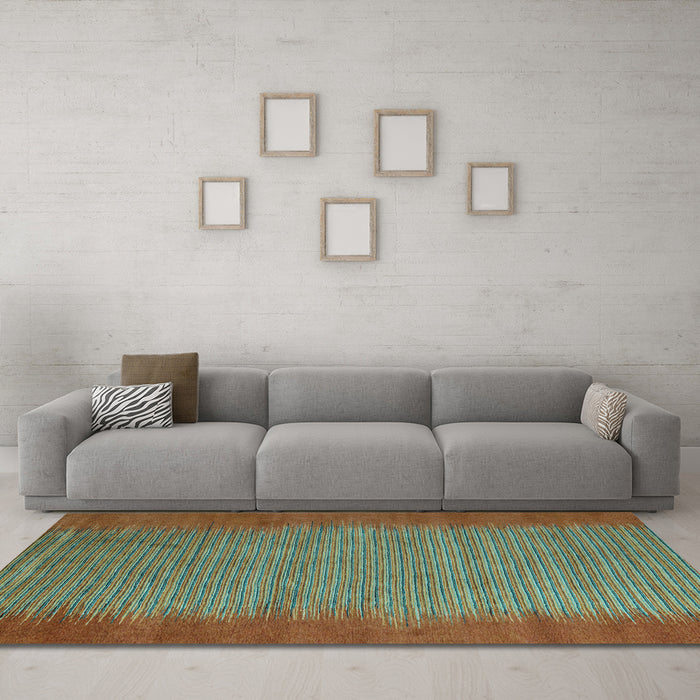 Machine Washable Abstract Light Blue Modern Rug in a Living Room, wshabs4697lblu