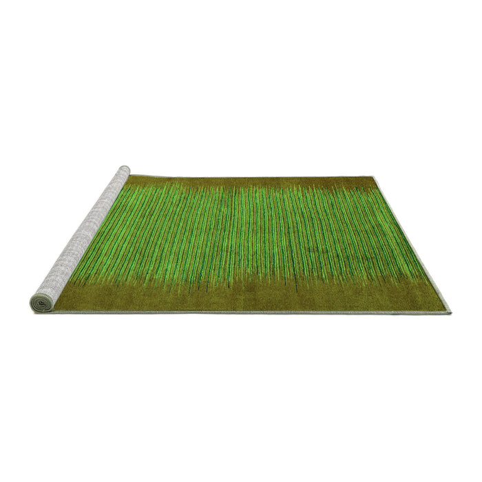 Sideview of Machine Washable Abstract Green Modern Area Rugs, wshabs4697grn