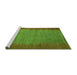 Sideview of Machine Washable Abstract Green Modern Area Rugs, wshabs4697grn