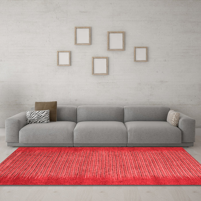 Modern Red Washable Rugs