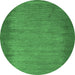 Round Abstract Emerald Green Modern Rug, abs4697emgrn