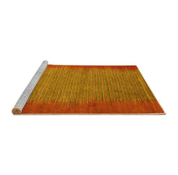 Sideview of Machine Washable Abstract Yellow Modern Rug, wshabs4697yw