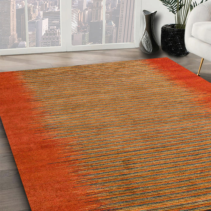 Machine Washable Abstract Red Rug in a Family Room, wshabs4697