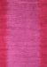 Machine Washable Abstract Pink Modern Rug, wshabs4697pnk