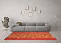 Machine Washable Abstract Orange Modern Rug, wshabs4697org