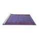 Sideview of Machine Washable Abstract Blue Modern Rug, wshabs4697blu