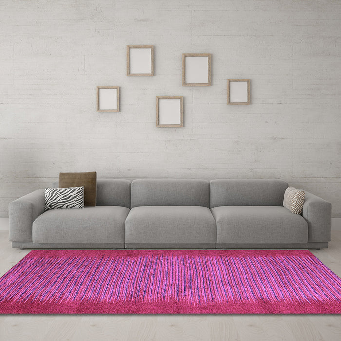 Machine Washable Abstract Purple Modern Area Rugs in a Living Room, wshabs4697pur