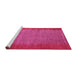 Sideview of Machine Washable Abstract Pink Modern Rug, wshabs4697pnk