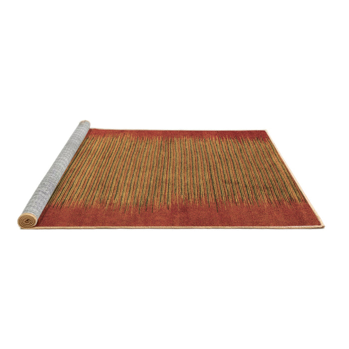 Sideview of Machine Washable Abstract Brown Modern Rug, wshabs4697brn