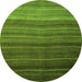 Round Abstract Green Modern Rug, abs4698grn