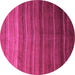 Round Machine Washable Abstract Pink Modern Rug, wshabs4698pnk