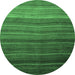 Round Abstract Emerald Green Modern Rug, abs4698emgrn