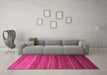 Machine Washable Abstract Pink Modern Rug in a Living Room, wshabs4698pnk