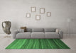 Machine Washable Abstract Emerald Green Modern Area Rugs in a Living Room,, wshabs4698emgrn