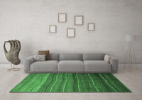 Machine Washable Abstract Emerald Green Modern Rug, wshabs4698emgrn