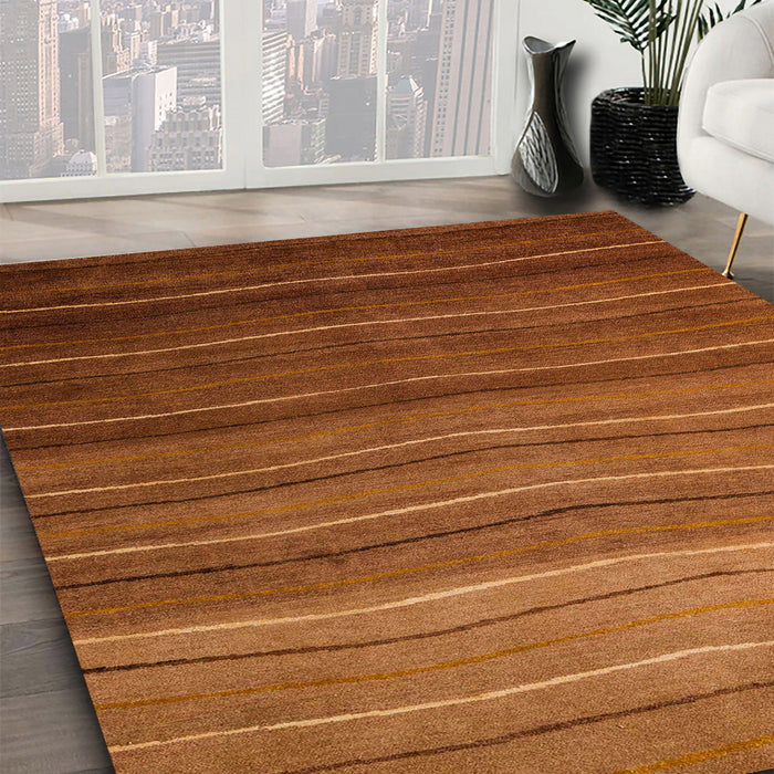 Abstract Red Modern Rug in Family Room, abs4698