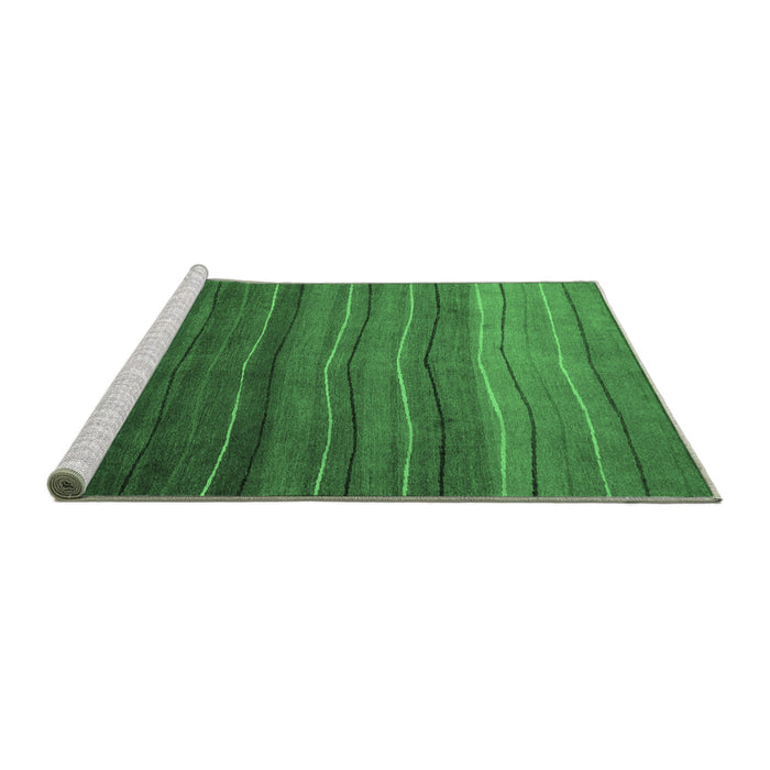 Sideview of Machine Washable Abstract Emerald Green Modern Area Rugs, wshabs4698emgrn