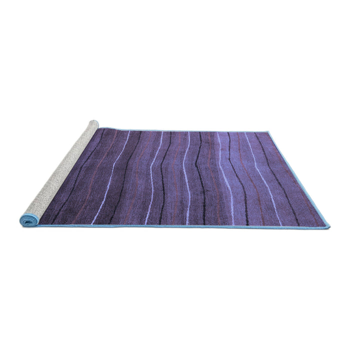 Sideview of Machine Washable Abstract Blue Modern Rug, wshabs4698blu