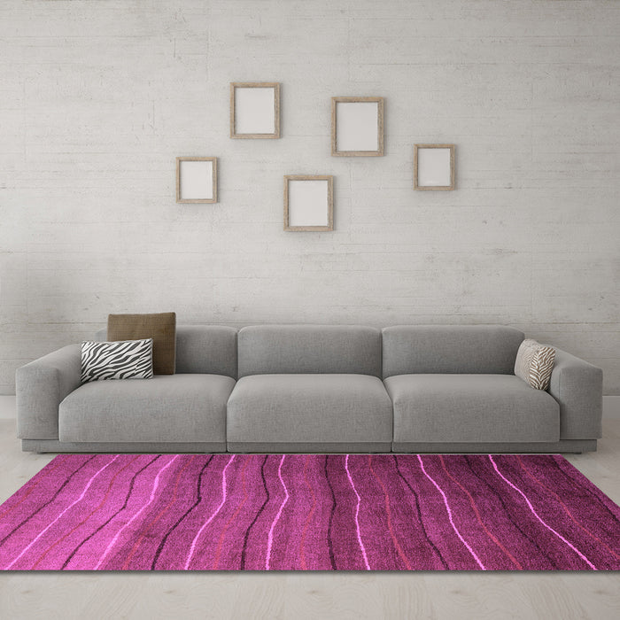 Machine Washable Abstract Purple Modern Area Rugs in a Living Room, wshabs4698pur