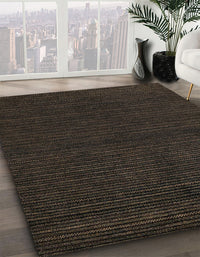 Abstract Coffee Brown Modern Rug, abs4699