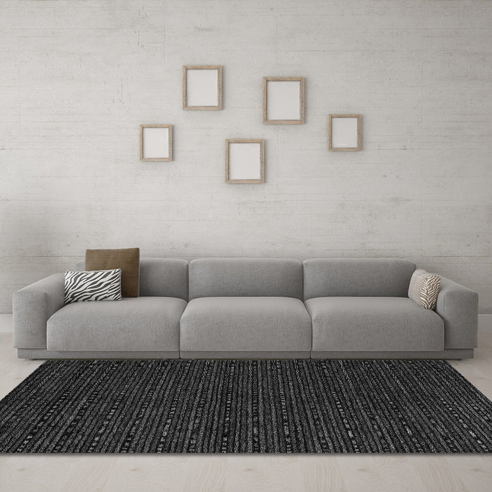Machine Washable Abstract Gray Modern Rug in a Living Room,, wshabs4699gry