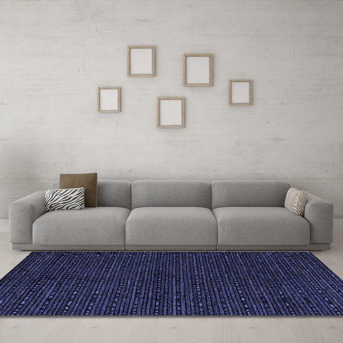Machine Washable Abstract Blue Modern Rug in a Living Room, wshabs4699blu