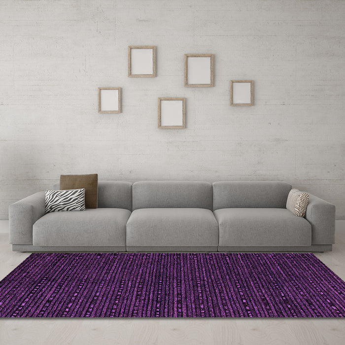 Machine Washable Abstract Purple Modern Area Rugs in a Living Room, wshabs4699pur