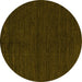 Round Abstract Yellow Modern Rug, abs4699yw